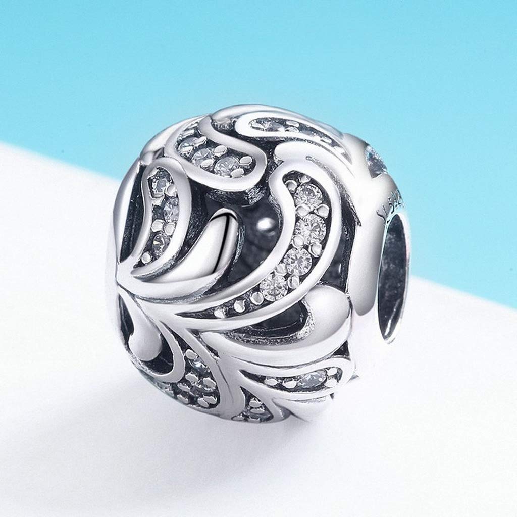 PAHALA 925 Strling Silver Blooming Flower Dazzling with Crystals Charm