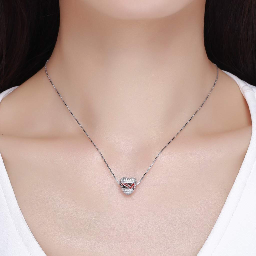 PAHALA 925 Strling Silver Cosmetic in Heart Crystal Charms