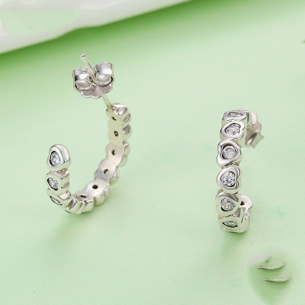 PAHALA 925 Sterling Silver Trendy Crystals Party Wedding Stud Earrings