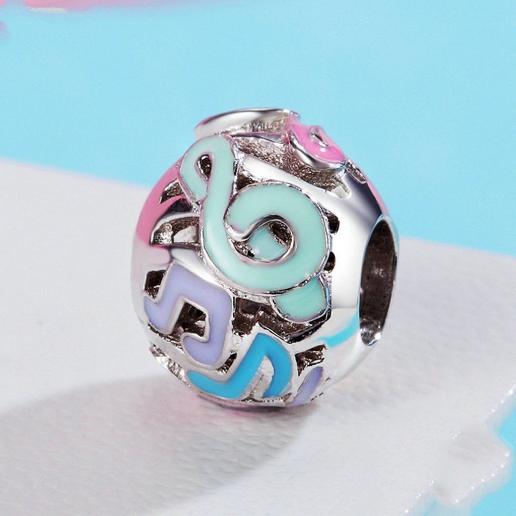 PAHALA 925 Sterling Silver Colorful Enamel Melody Music Charm Bead