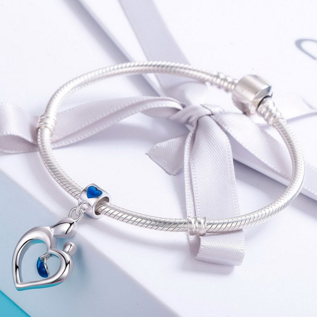 PAHALA 925 Sterling Silver Enamel Love Heart Charm Bead