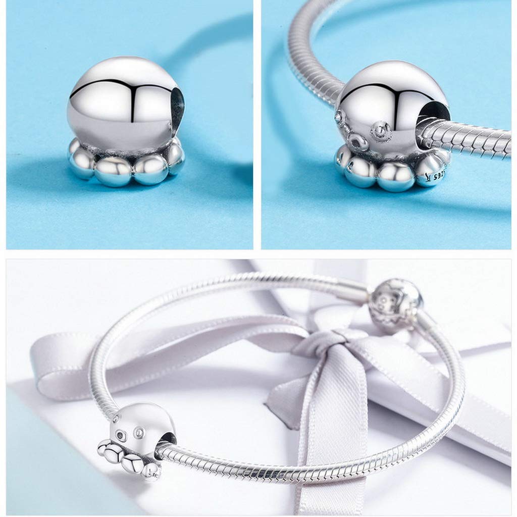 PAHALA 925 Strling Silver Cute Octopus Squid Charms
