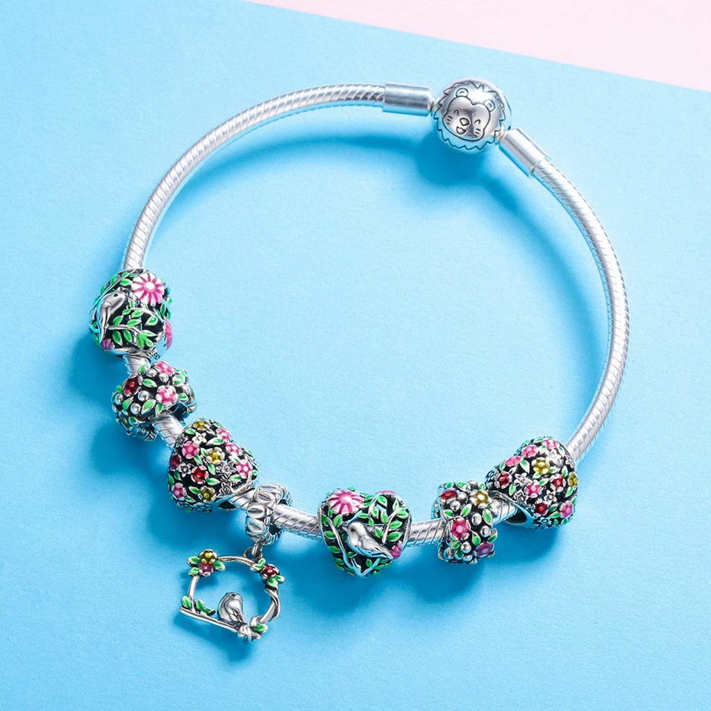 PAHALA 925 Strling Silver Valley of Flowers Enamel Charms