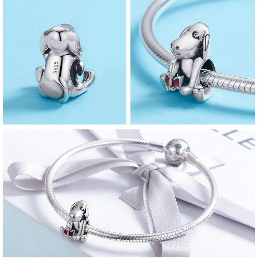 PAHALA 925 Strling Silver Dog Animal Doggy Crystal Charms