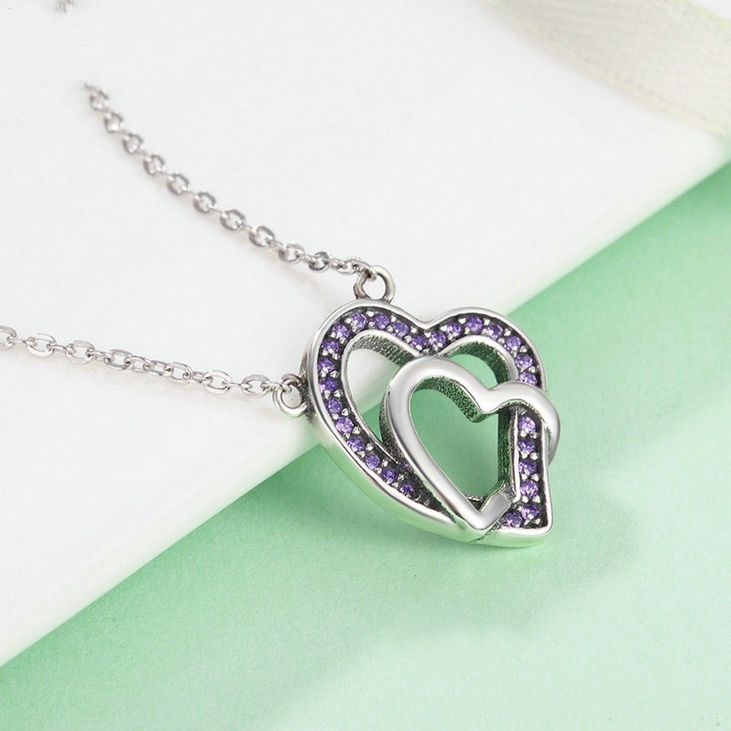 PAHALA 925 Sterling Silver Remember Me Heart with Crystals Pendant Necklace