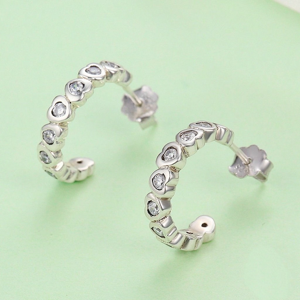 PAHALA 925 Sterling Silver Trendy Crystals Party Wedding Stud Earrings