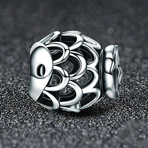 PAHALA 925 Sterling Silver Ocean Fish Charms Fit Bracelets Necklace