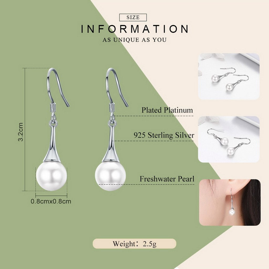 PAHALA 925 Sterling Silver Vintage Fashion Elegant Hanging Drop Earrings