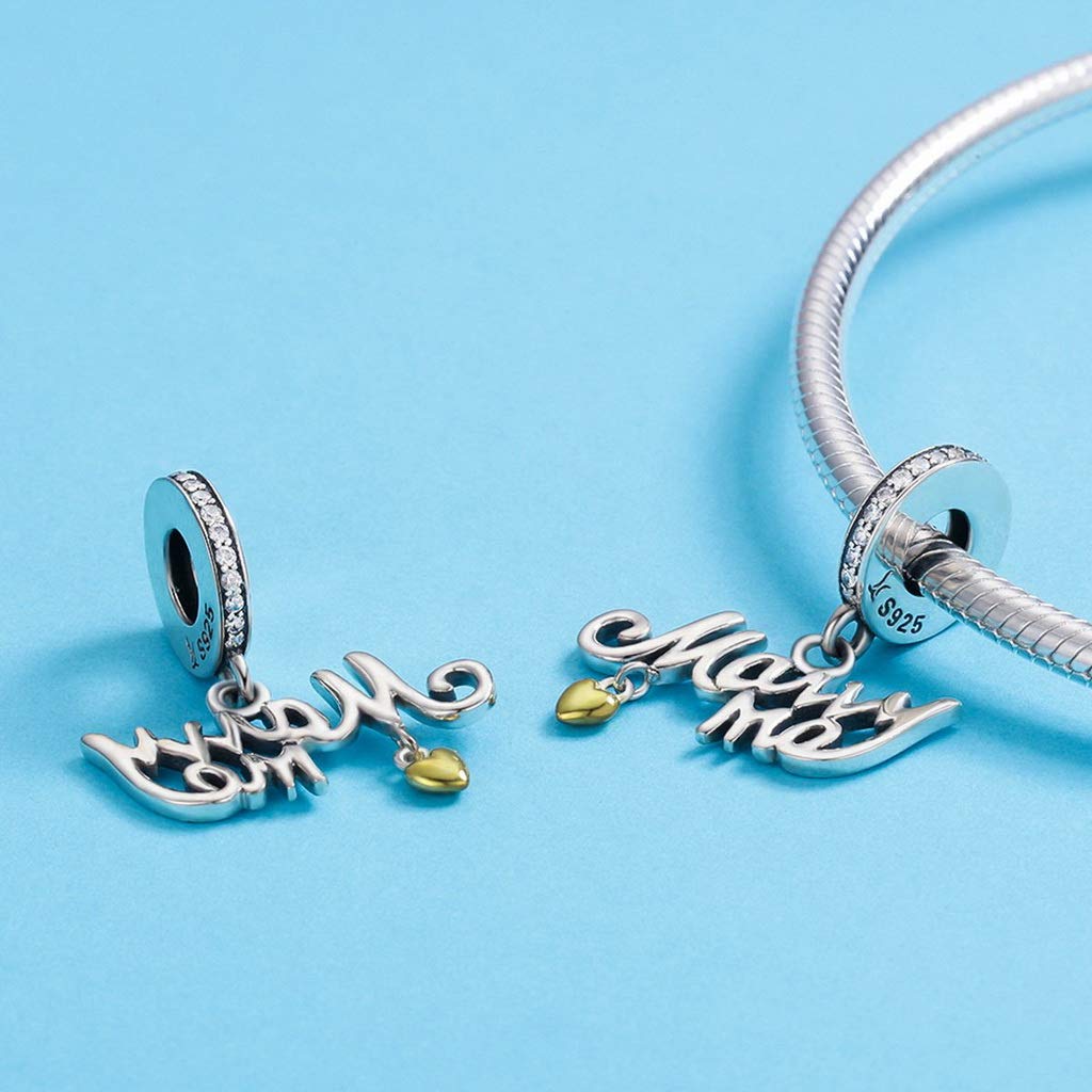 PAHALA 925 Strling Silver Marry Me Heart Crystals Charms