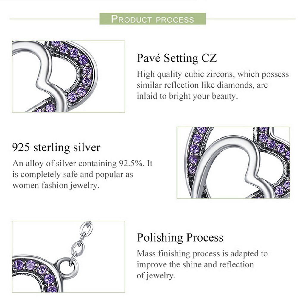 PAHALA 925 Sterling Silver Remember Me Heart with Crystals Pendant Necklace