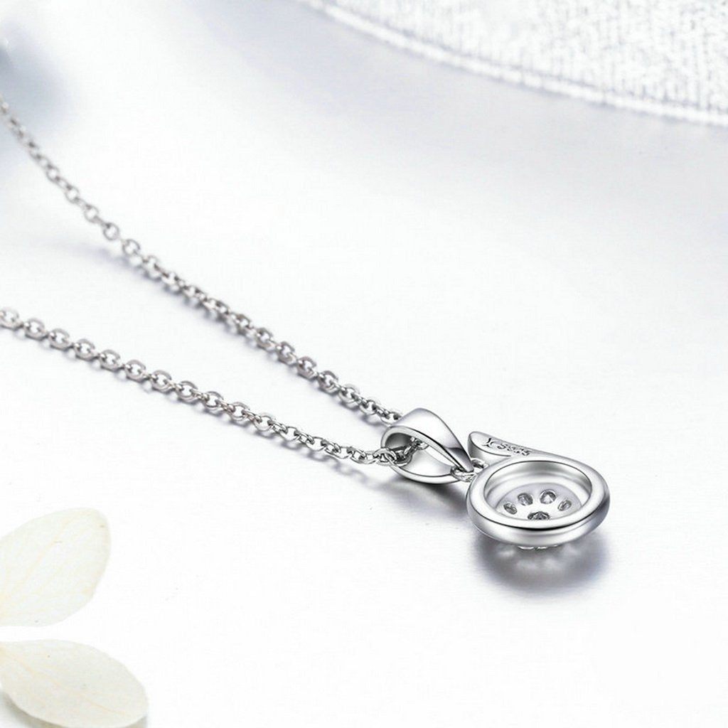 PAHALA 925 Sterling Silver B Letter with Crystals Clear CZ Pendant Necklace