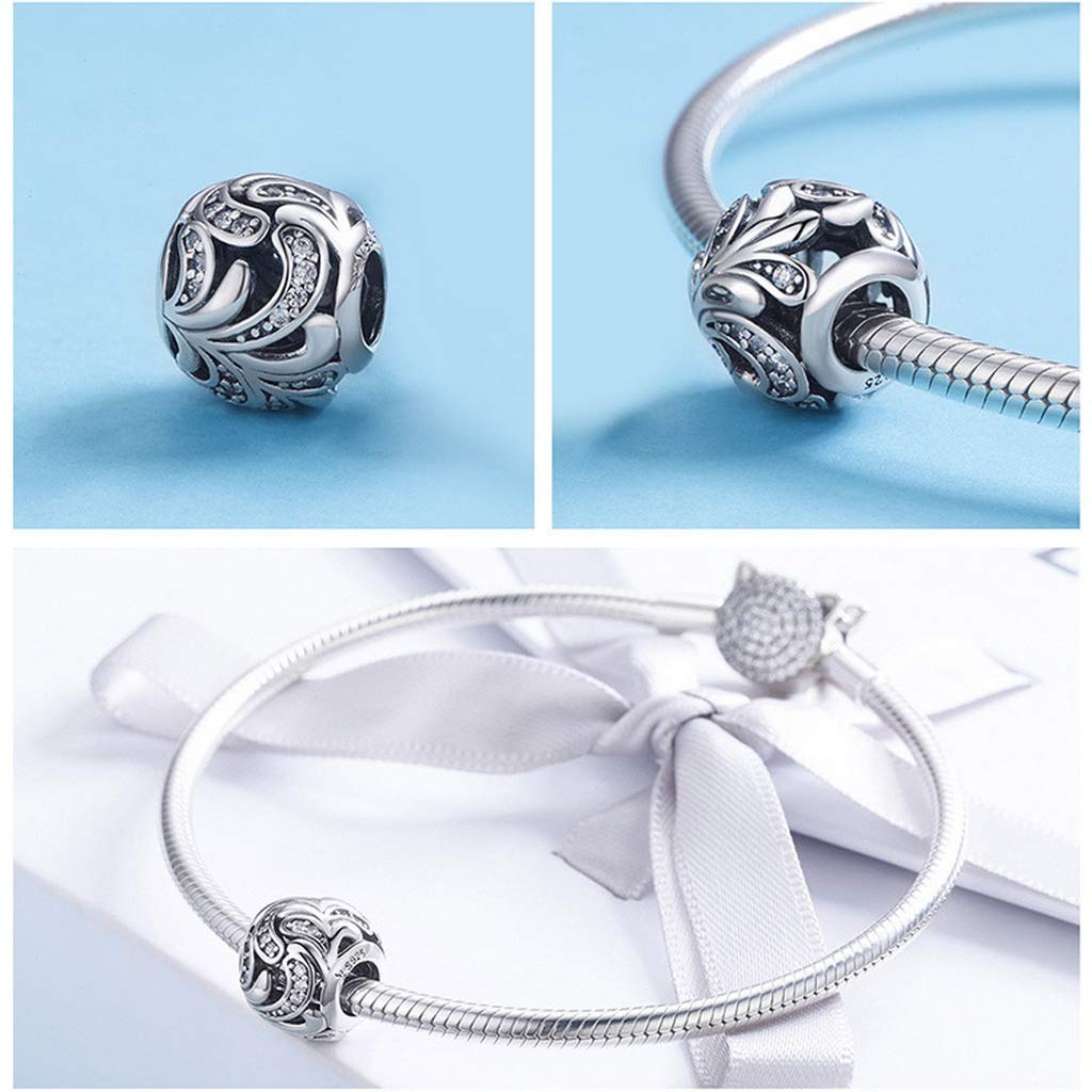 PAHALA 925 Strling Silver Blooming Flower Dazzling with Crystals Charm