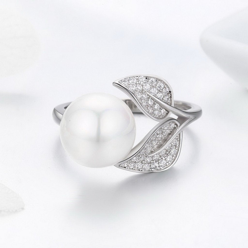PAHALA 925 Strling Silver Dolphin Tail Love with Crystals Weeding Party Band Ring