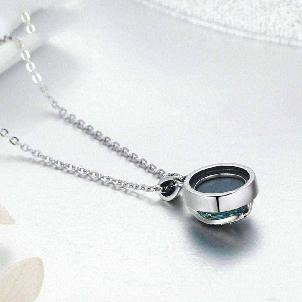 PAHALA 925 Sterling Silver Tree with Green Crystal Clear CZ Pendant Necklace