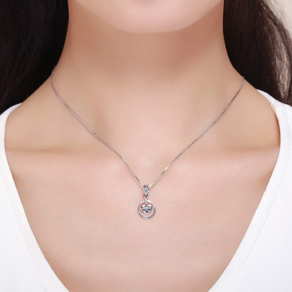 PAHALA 925 Strling Silver Mom I Love You Forever Pendant Charms