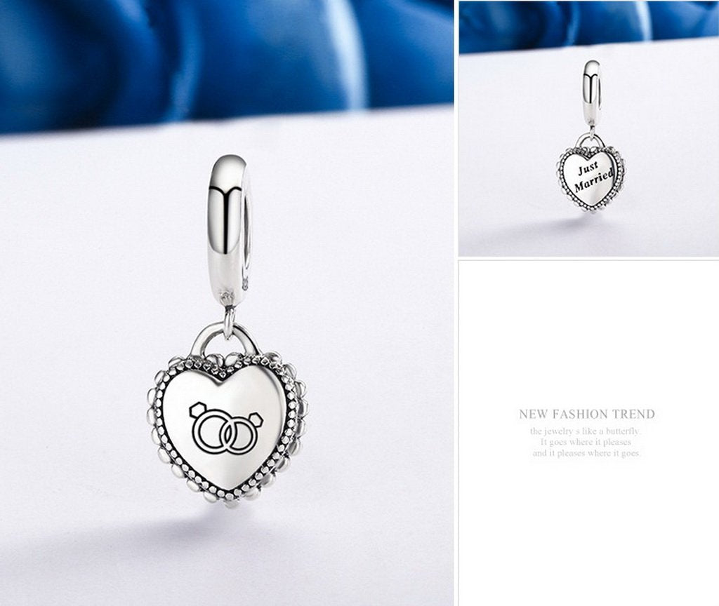 PAHALA 925 Sterling Silver Sweet Just Married Charms Beads