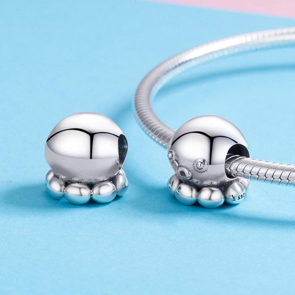 PAHALA 925 Strling Silver Cute Octopus Squid Charms