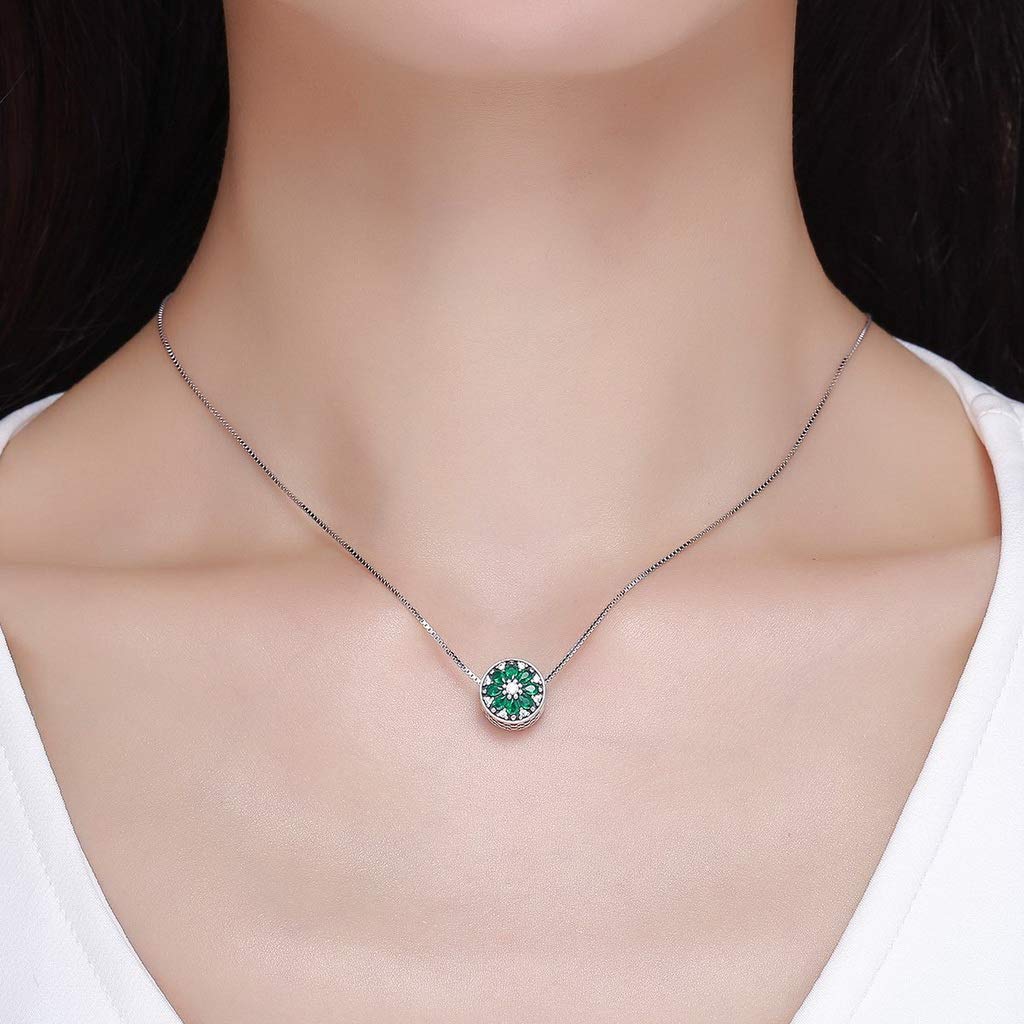 PAHALA 925 Strling Silver Summer Luminous Green Crystals Charms