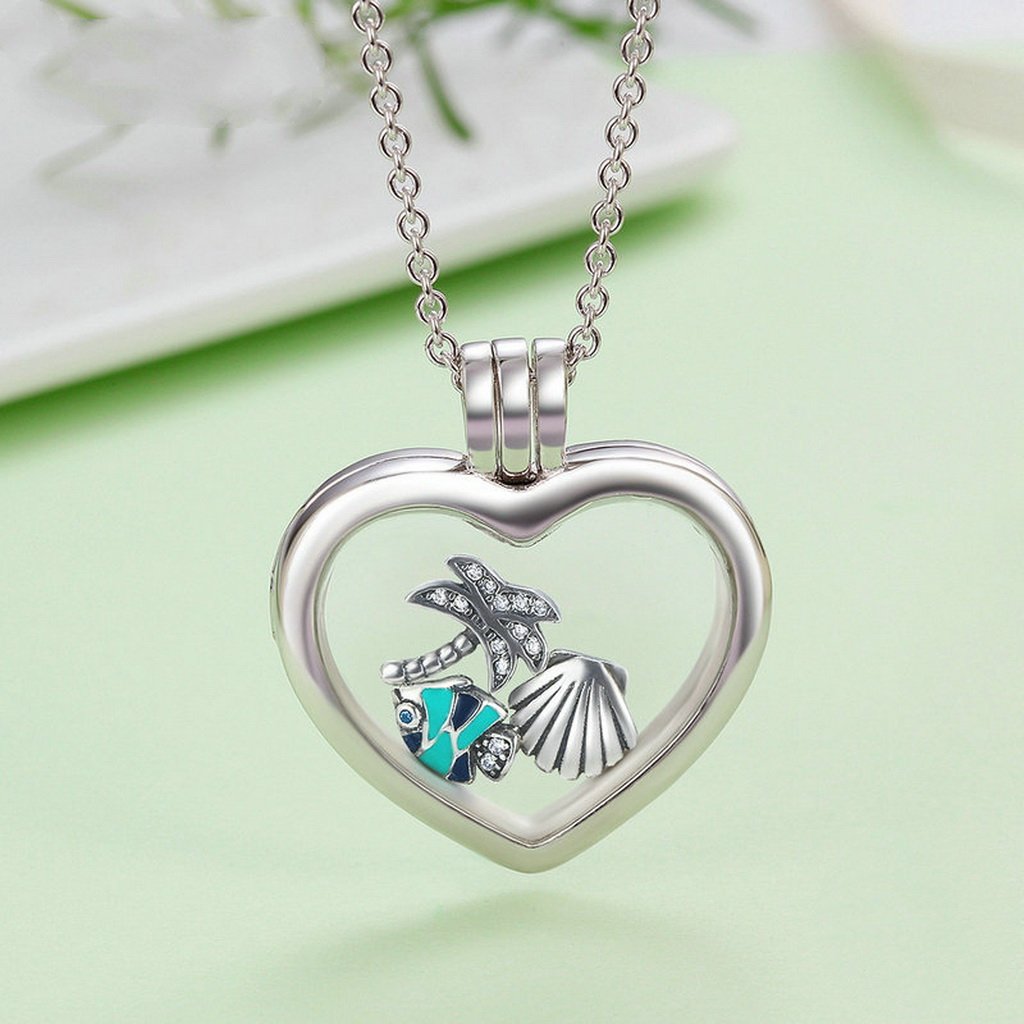 PAHALA 925 Sterling Silver Memories Heart Pendant Necklace
