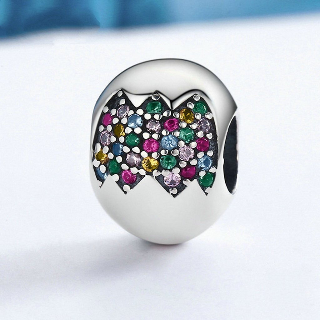 PAHALA 925 Sterling Silver Sparking Colourful Crystals Charms Fit Bracelets Necklace