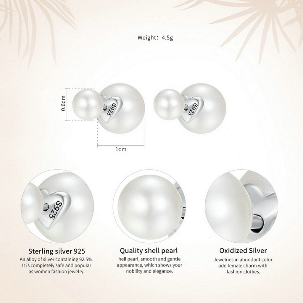 PAHALA 925 Sterling Pearl Party Wedding Stud Earrings