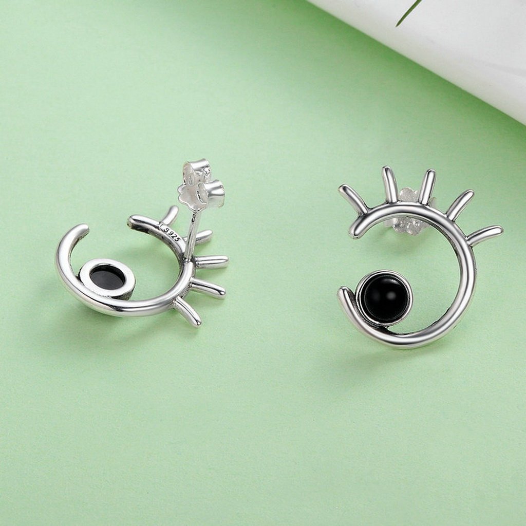 PAHALA 925 Sterling Silver Cute Big Eye Party Wedding Stud Earrings