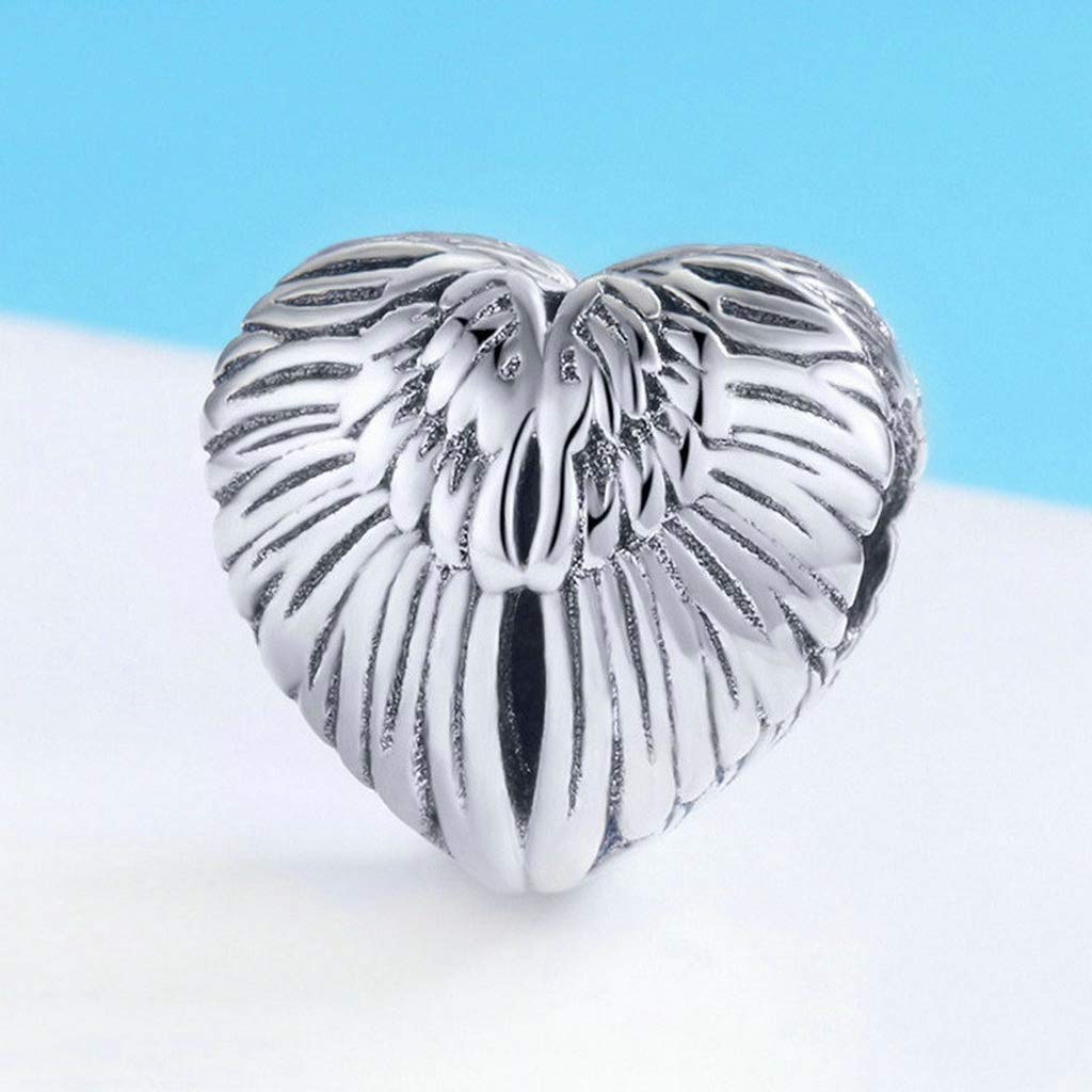 PAHALA 925 Strling Silver Wings in Heart Charm Bead