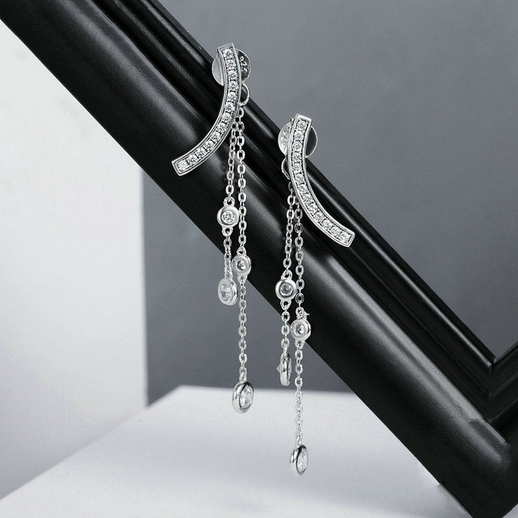 PAHALA 925 Sterling Silver Love T Bar Freshwater Pearl Party Wedding Drop Earrings