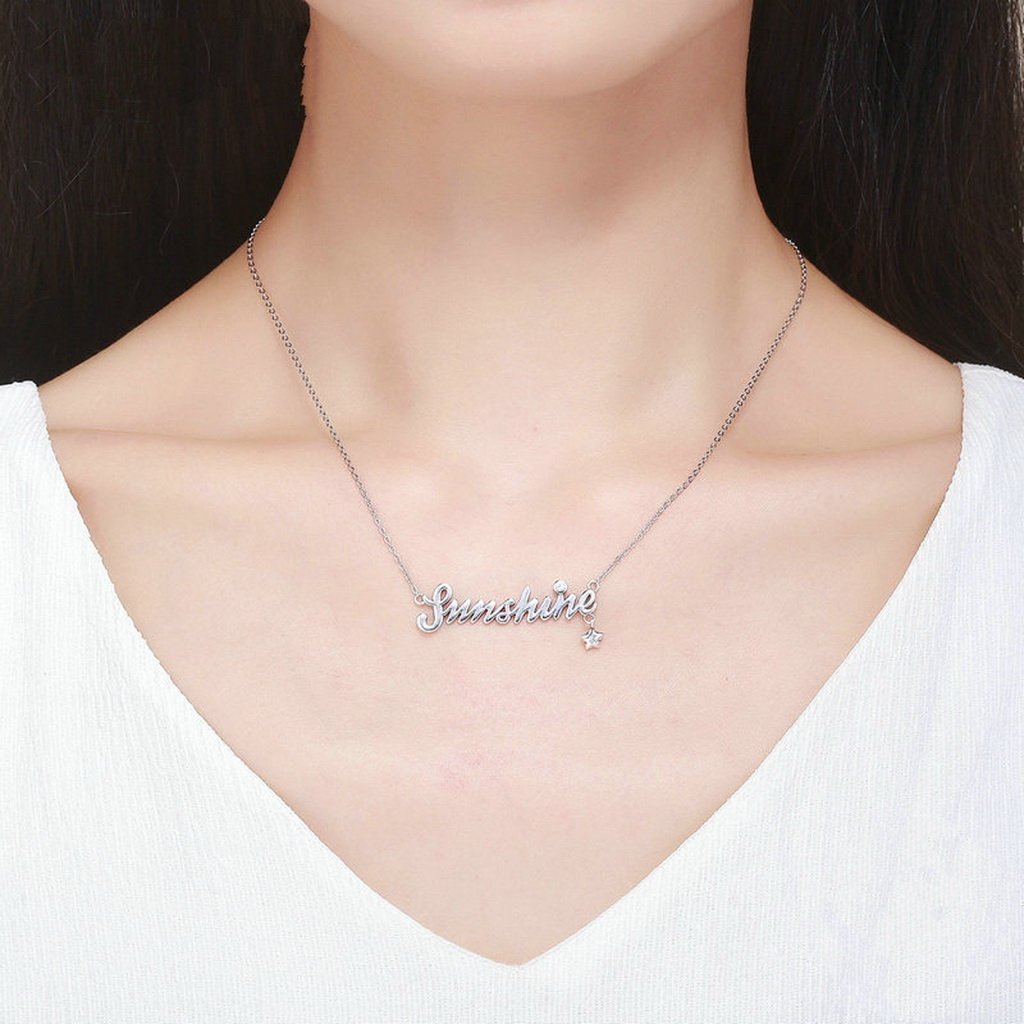 PAHALA 925 Sterling Silver Sunshine with Crystals Pendant Necklace
