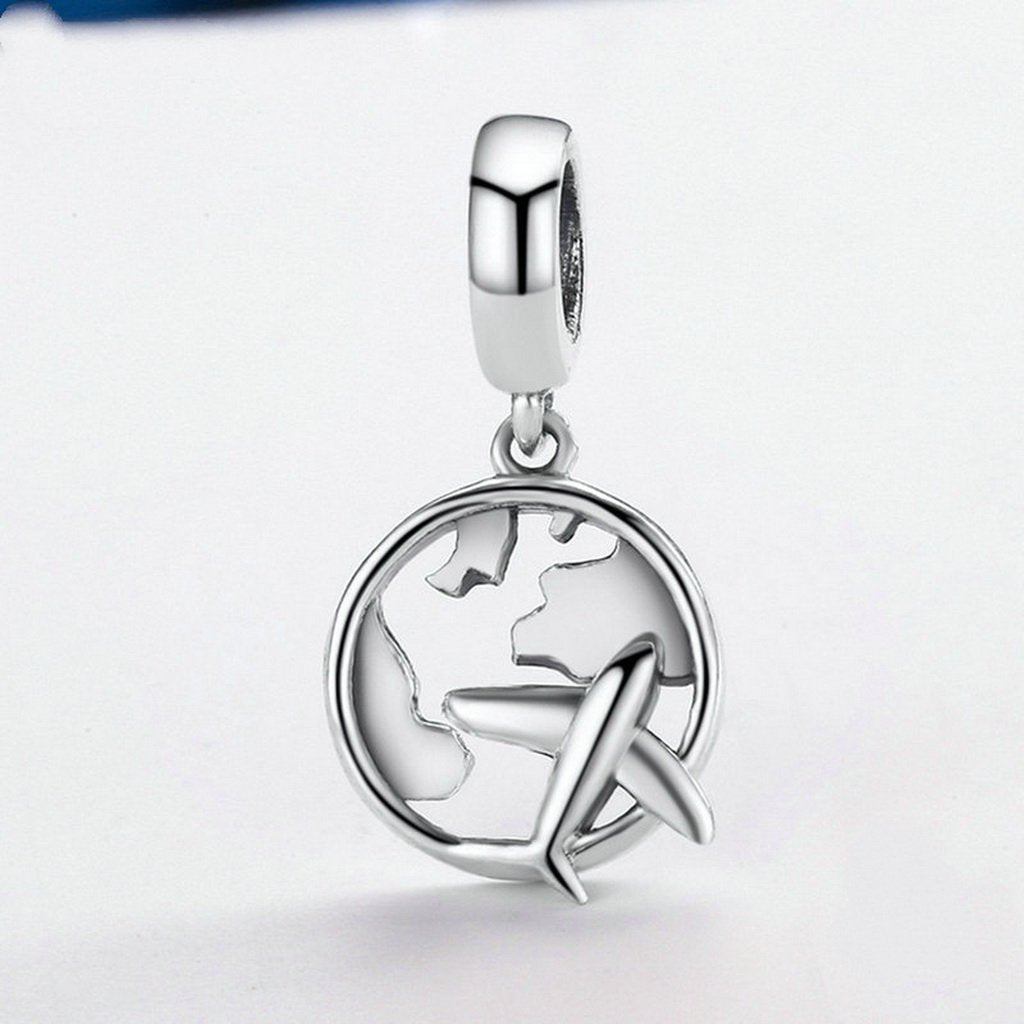 PAHALA 925 Sterling Silver Traveling with Plan Charms Fit Bracelets Necklace
