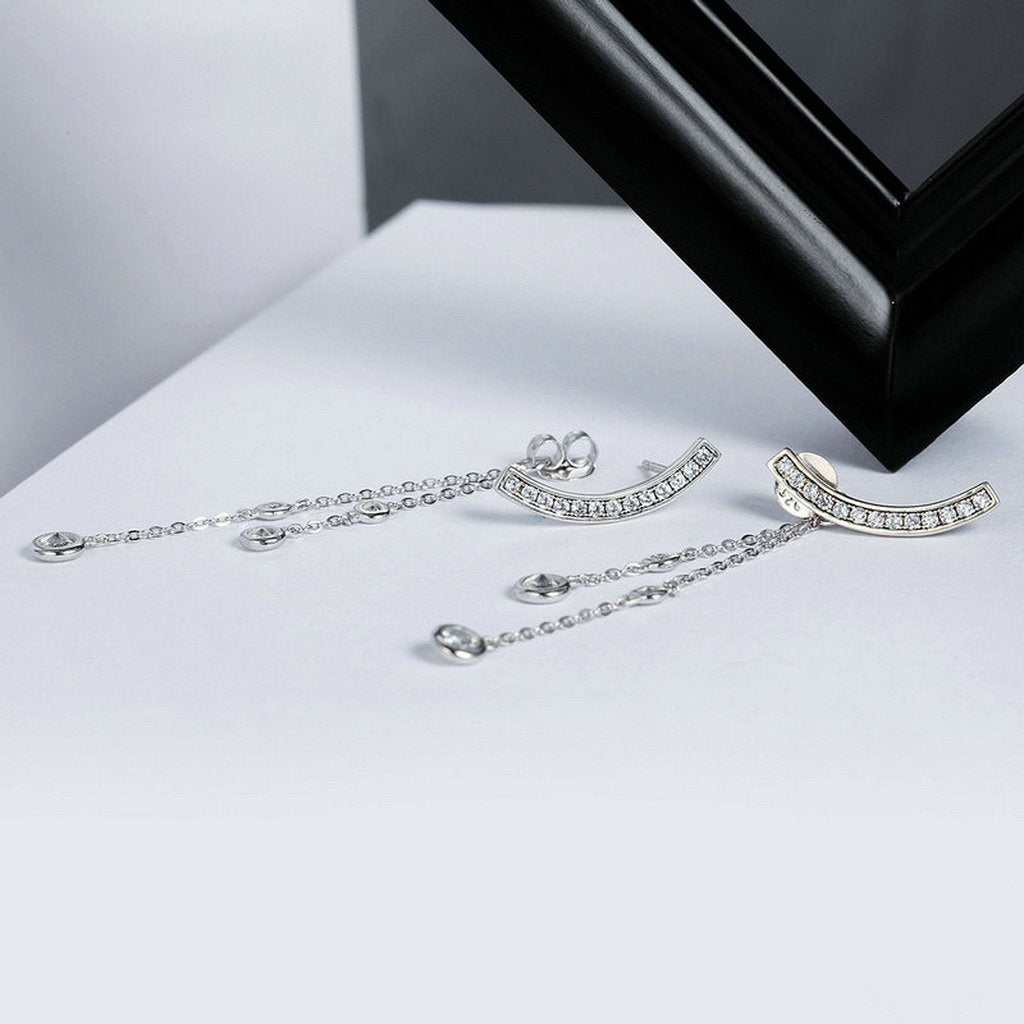 PAHALA 925 Sterling Silver Love T Bar Freshwater Pearl Party Wedding Drop Earrings