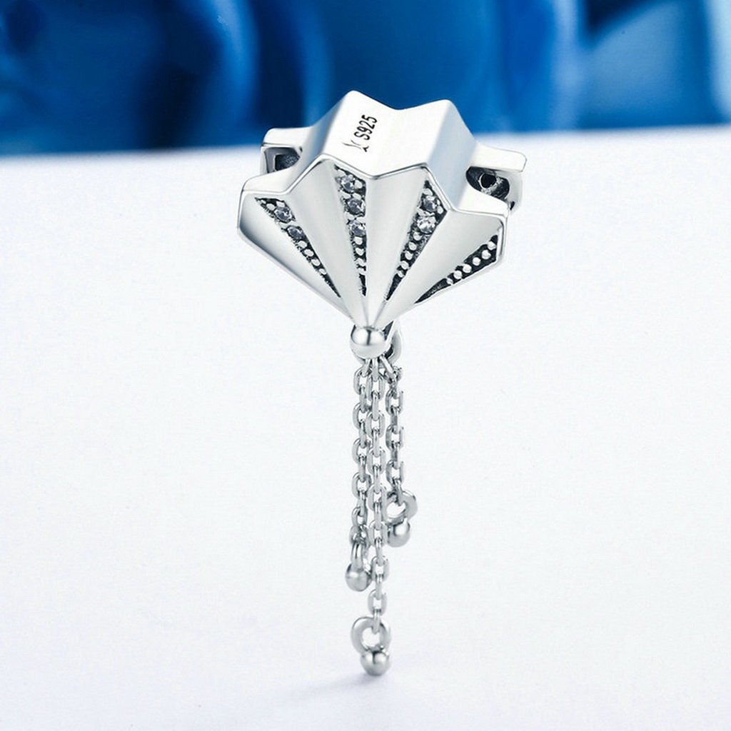 PAHALA 925 Sterling Silver Fan Melody with Crystals Charms Fit Bracelets Necklace