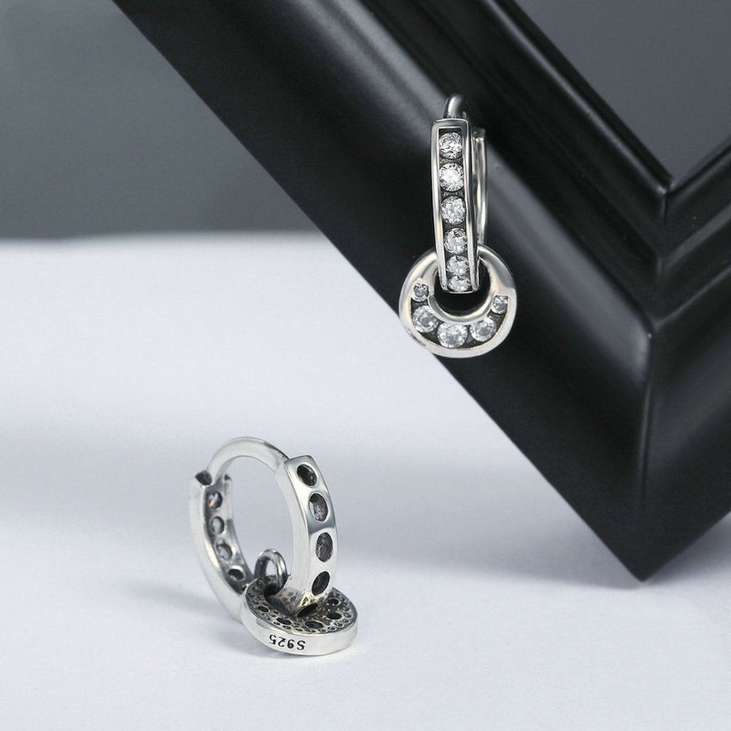 PAHALA 925 Sterling Silver Circle Round Party Wedding Hoop Earrings