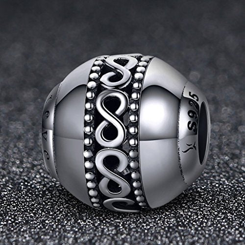 PAHALA 925 Strling Silver Infinity Element Love Charms Fit Bracelets Necklace