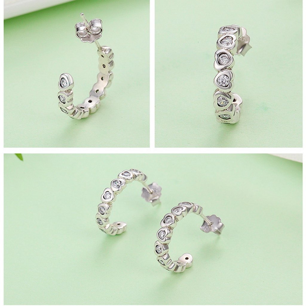 PAHALA 925 Sterling Silver Trendy Crystals Party Wedding Stud Earrings