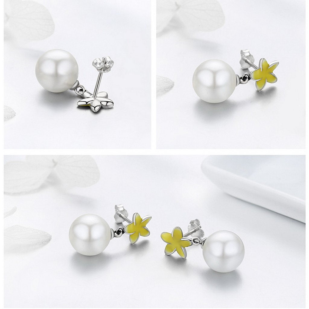 PAHALA 925 Sterling Silver Sweet Osmanthus Flower Drop Earrings