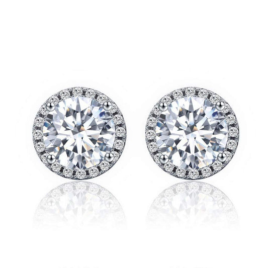 PAHALA 925 Sterling Silver Dazzling Small Crystal Stud Earrings