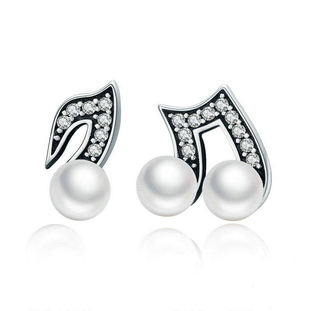 PAHALA 925 Sterling Silver Music Melody Pendant Necklace Earrings Ring Jewelry Set