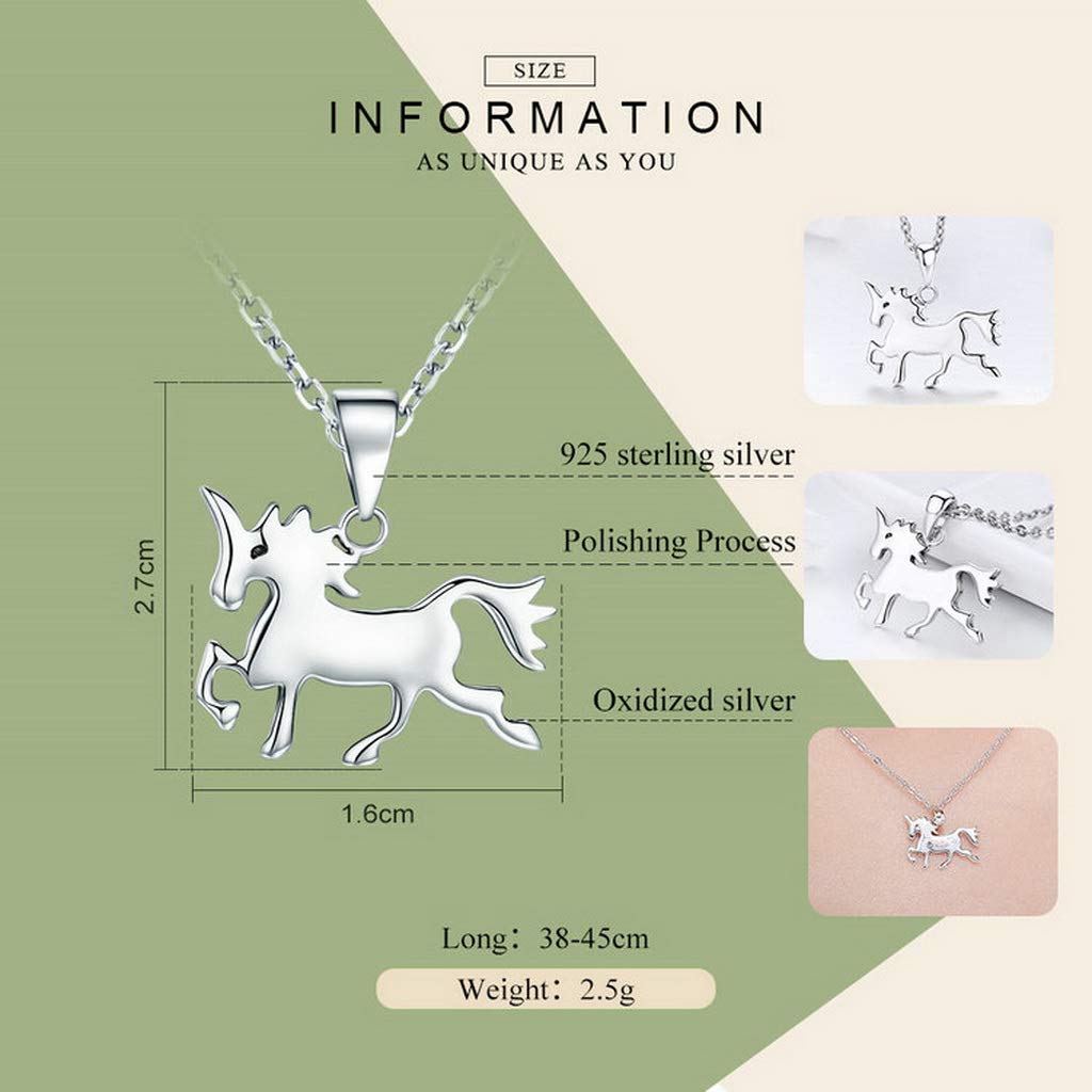 PAHALA 925 Sterling Silver Cute Horse Love Pendant Necklace