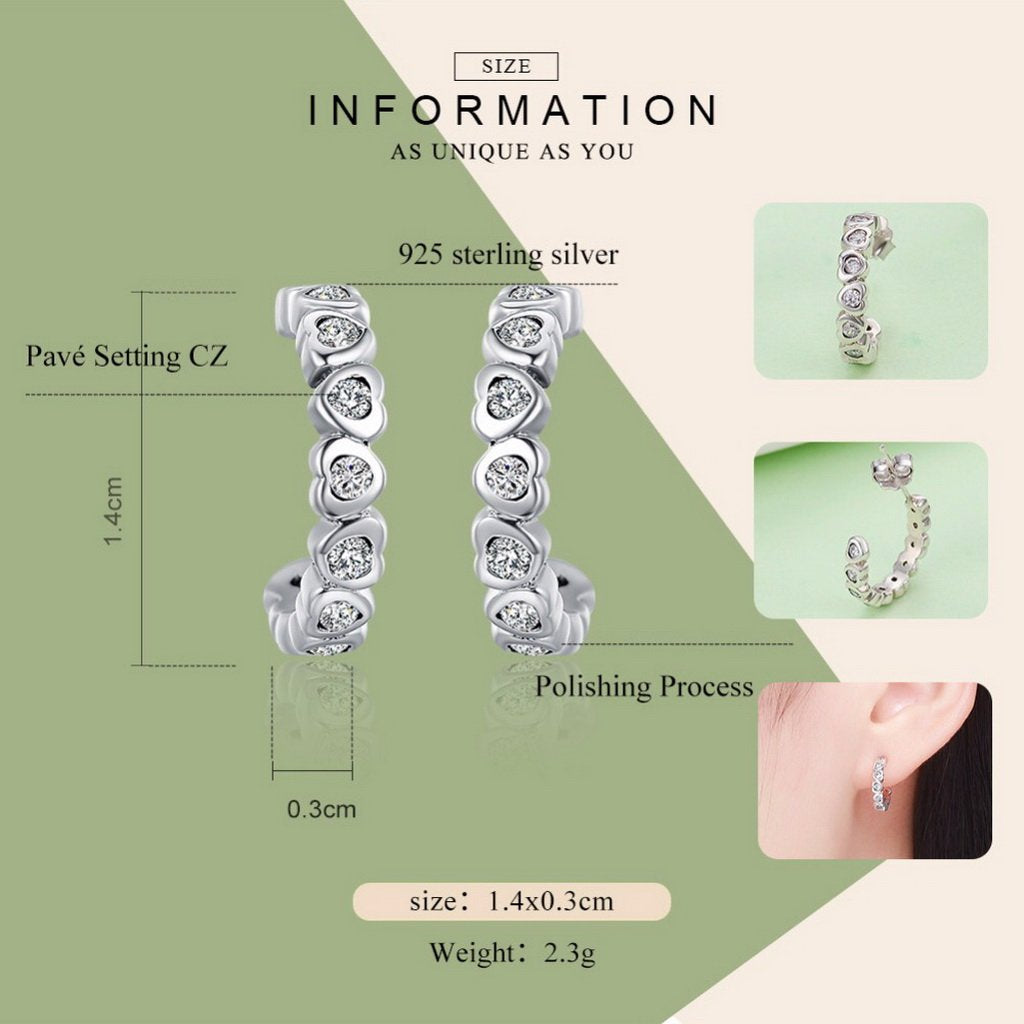 PAHALA 925 Sterling Silver Trendy Crystals Party Wedding Stud Earrings