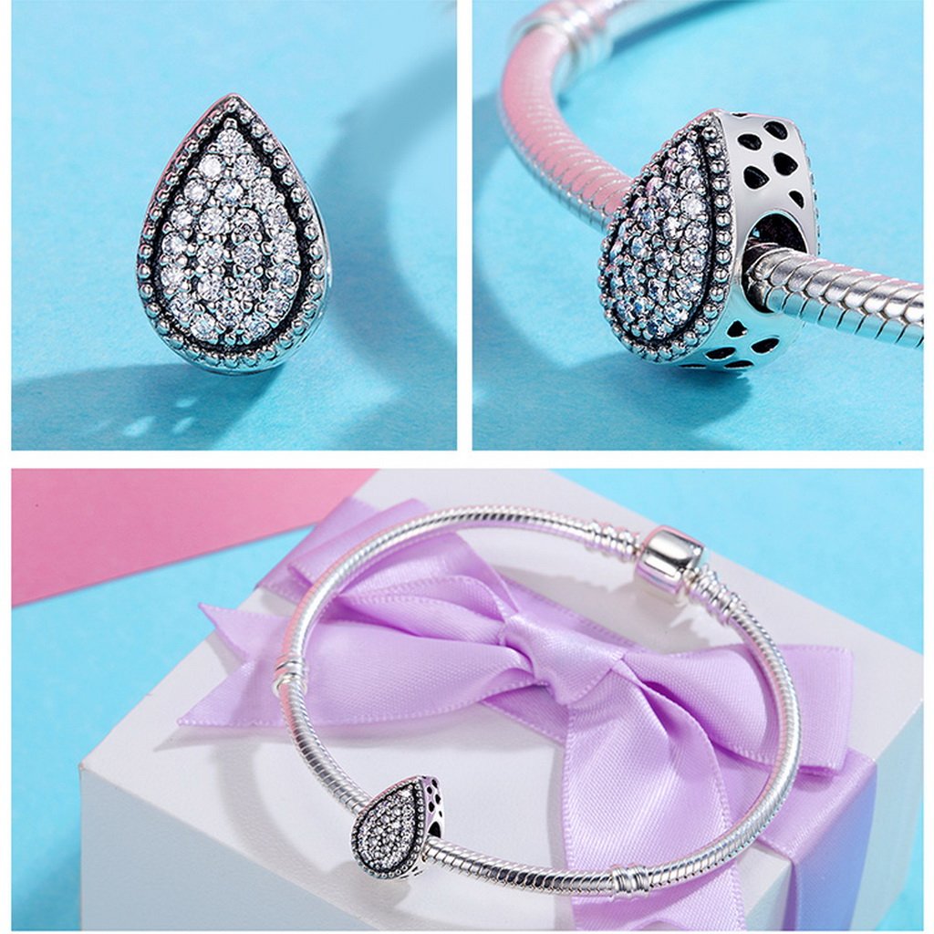 PAHALA 925 Sterling Silver Eternal Tears with Crystals Charm Bead