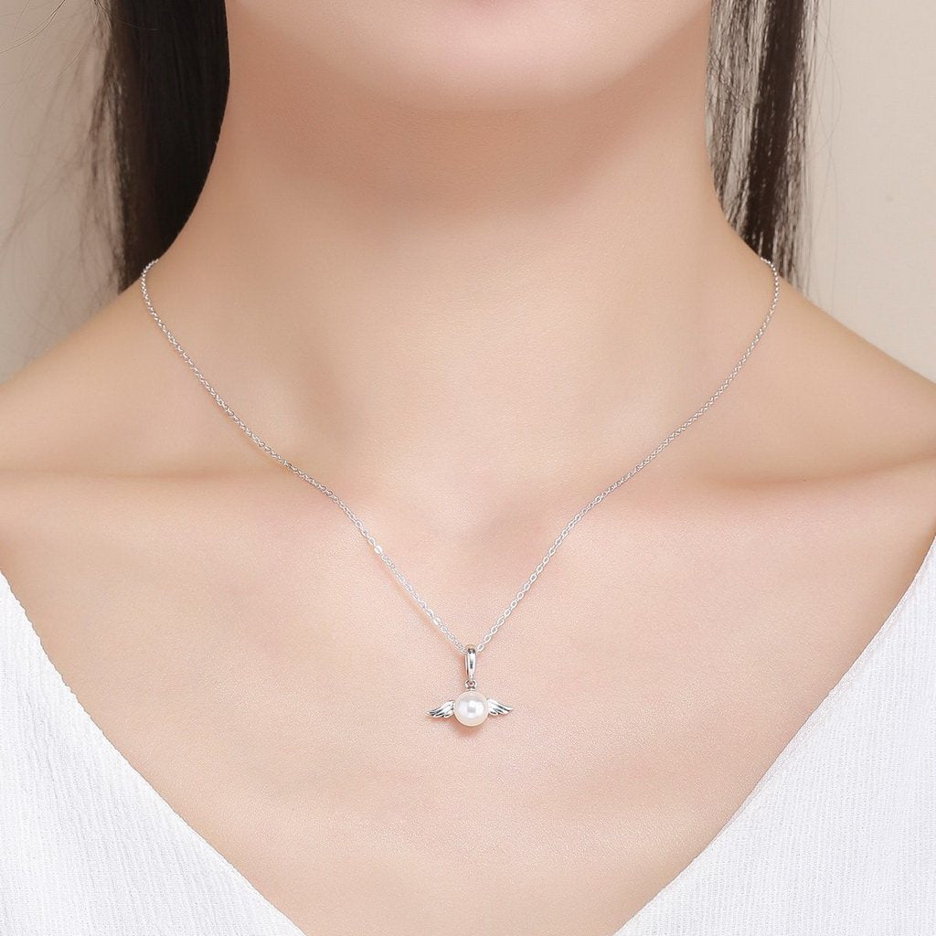 PAHALA 925 Sterling Silver Naughty Feather Wing Clear CZ Pendant Necklace