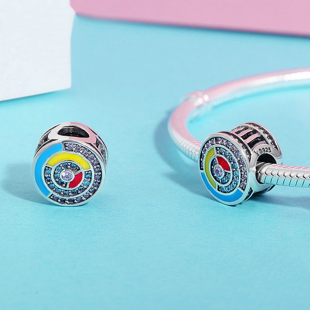 PAHALA 925 Sterling Silver Rhythm Music with Crystal Enamel Charm Bead Fit Bracelet