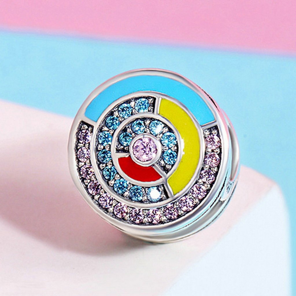 PAHALA 925 Sterling Silver Rhythm Music with Crystal Enamel Charm Bead Fit Bracelet