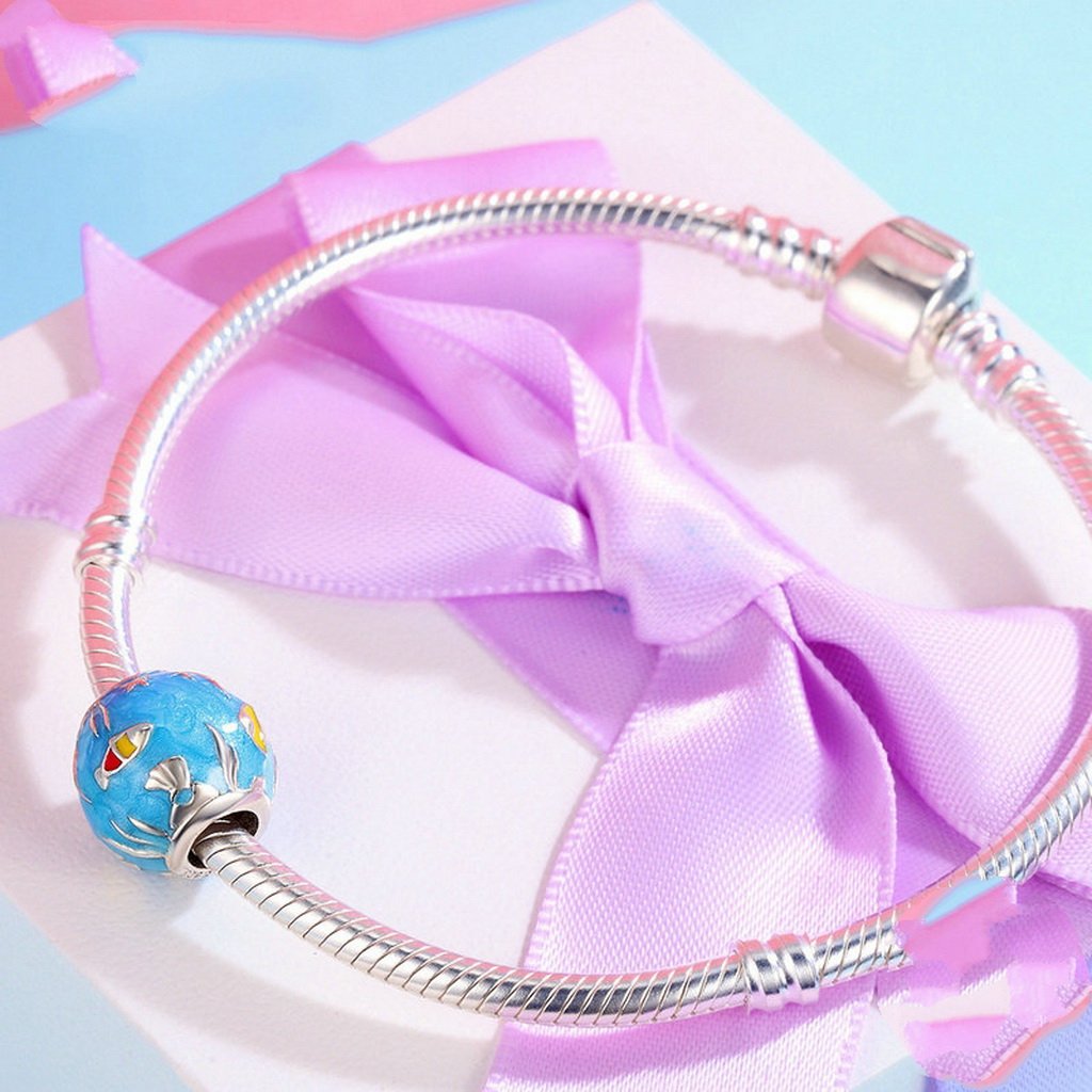 PAHALA 925 Sterling Silver Undersea World with Blue Enamel Charm Bead