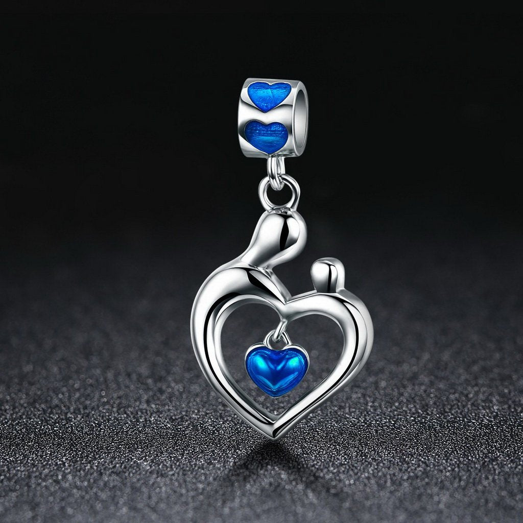 PAHALA 925 Sterling Silver Enamel Love Heart Charm Bead