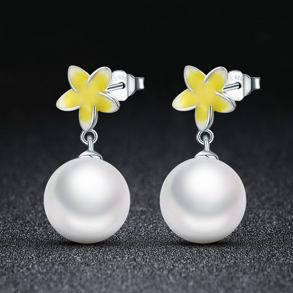 PAHALA 925 Sterling Silver Sweet Osmanthus Flower Drop Earrings
