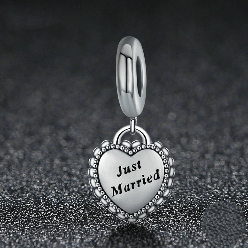 PAHALA 925 Sterling Silver Sweet Just Married Charms Beads