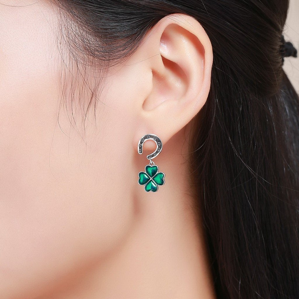 PAHALA 925 Sterling Silver Fantasy Flower Petal Enamel Blue With Crystals Stud Earrings