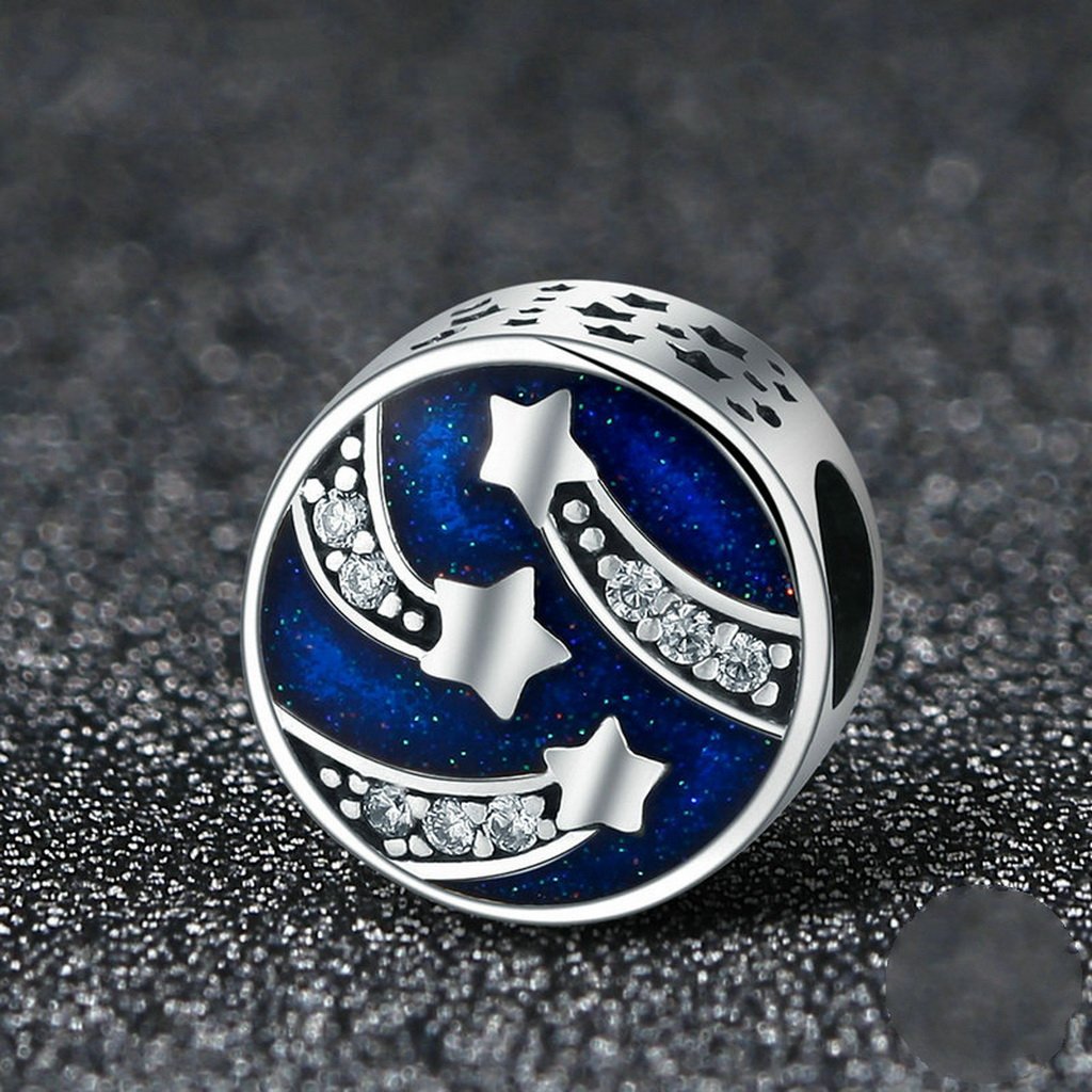PAHALA 925 Sterling Silver Lovely Star Enamel with Crystals Charms Beads